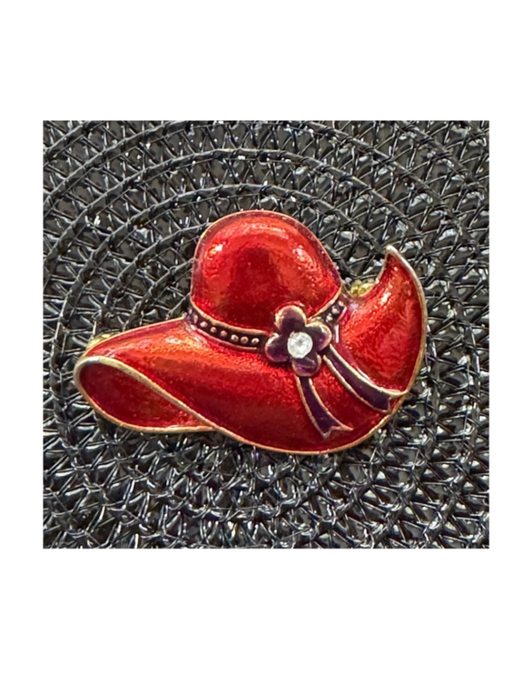 Red Hat Society Hat Brooch, One Size